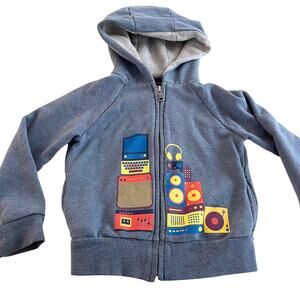 Paul Smith Boys Heather Blue Front Zip Sweatshirt Hoodie Size 4